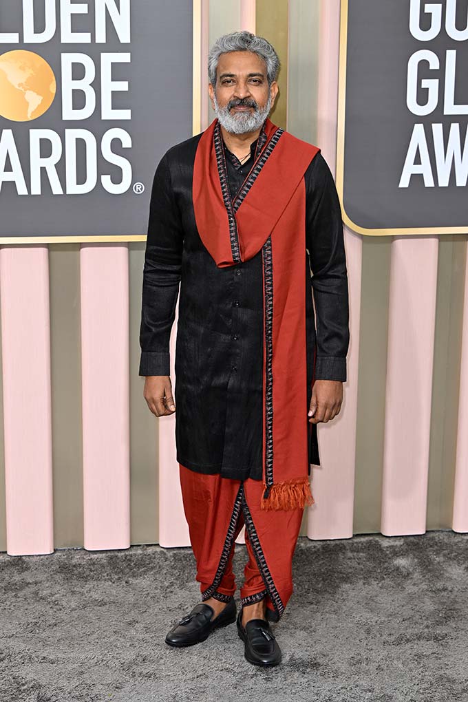 bearded man in dress golden globes Menswear steals the show on a grey Golden Globes red carpet | Fashion